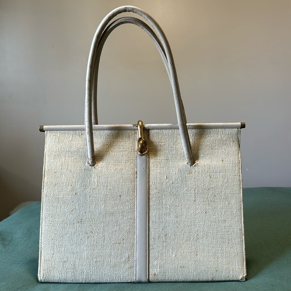 Vintage Oatmeal Color Textured Bag